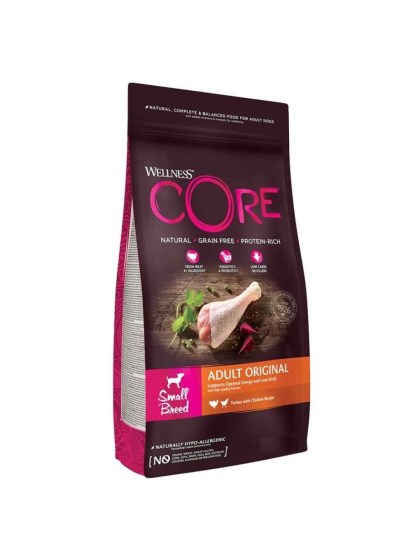 Wellness Core Grain Adult Original Small 1.5kg Ξηρά Τροφή χωρίς Σιτηρά για Ενήλικους Σκύλους Μικρόσωμων Φυλών με Γαλοπούλα και Κ